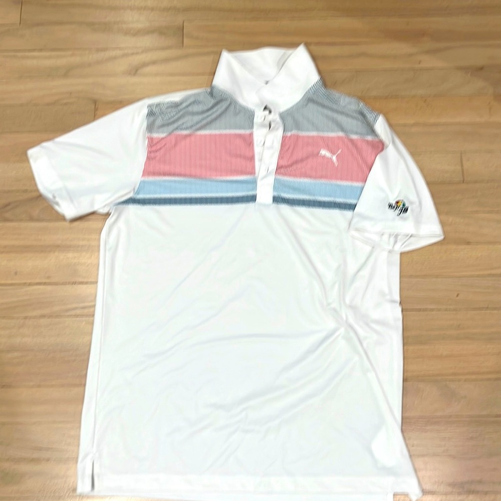 White Medium Bay Hill Puma golf polo
